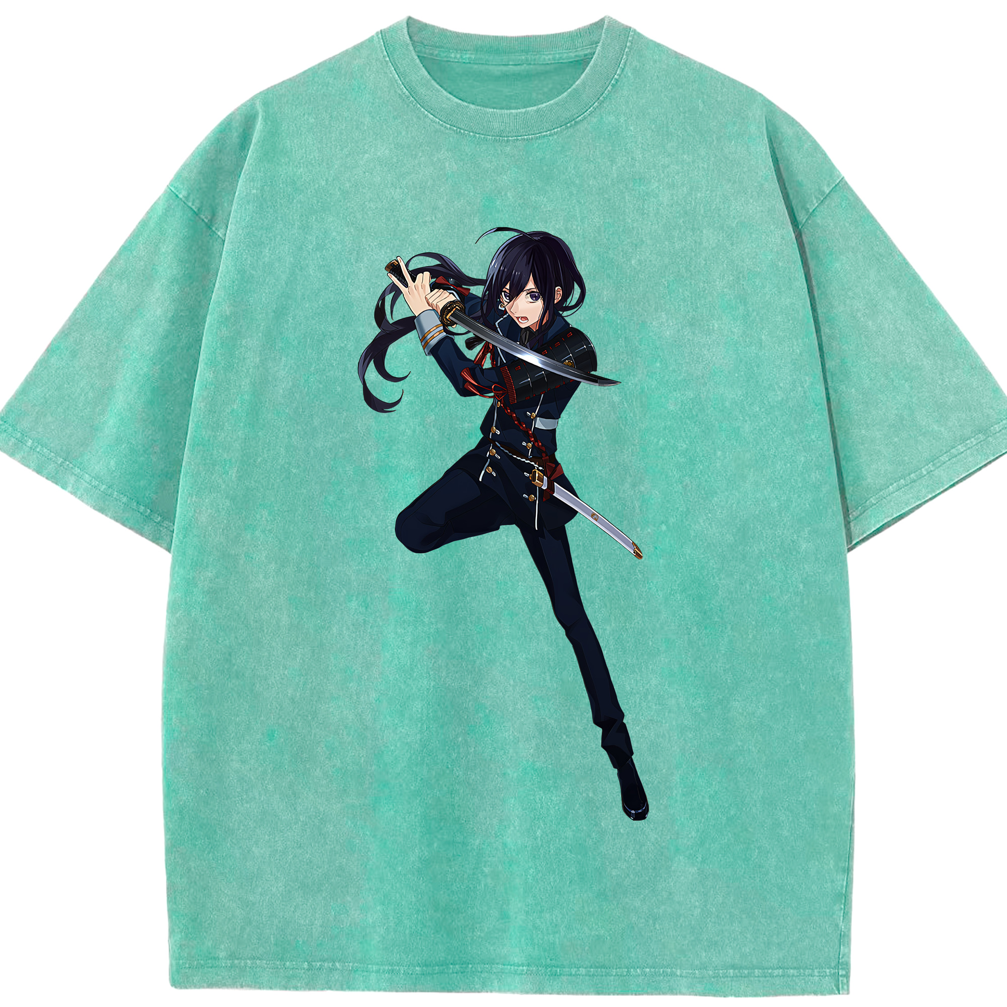 （画像用） 刀剣乱舞 Touken Ranbu 綿100% ヴィンテージ風 半袖Tシャツ（フロントプリント）
